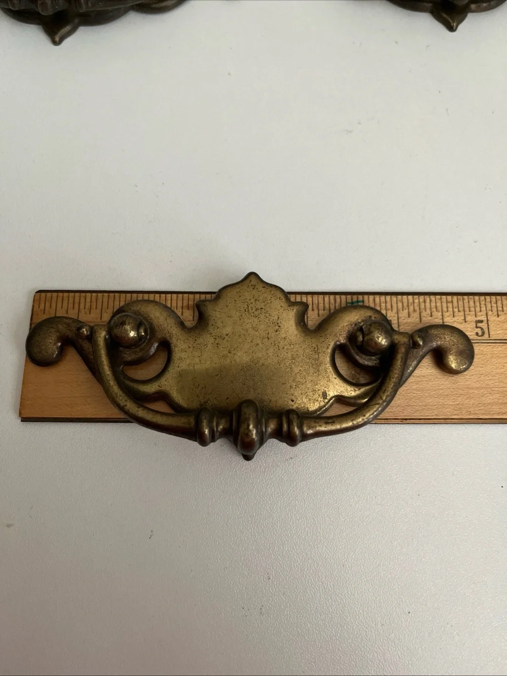 Vintage Brass Bronze Plate Batwing Drawer Pulls Chippendale Style Med Lot of 11